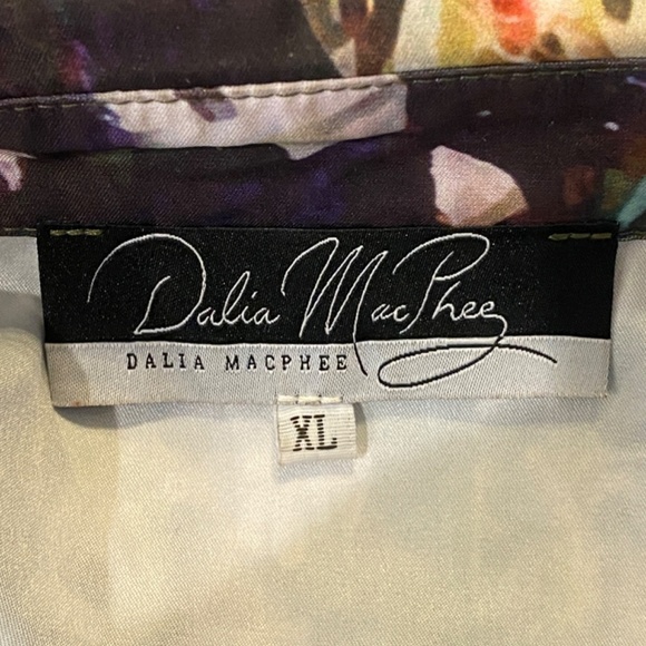 Dalia Macphee Pleated Shirt dress Multicolored abstract floral 33382 - Picture 9 of 13